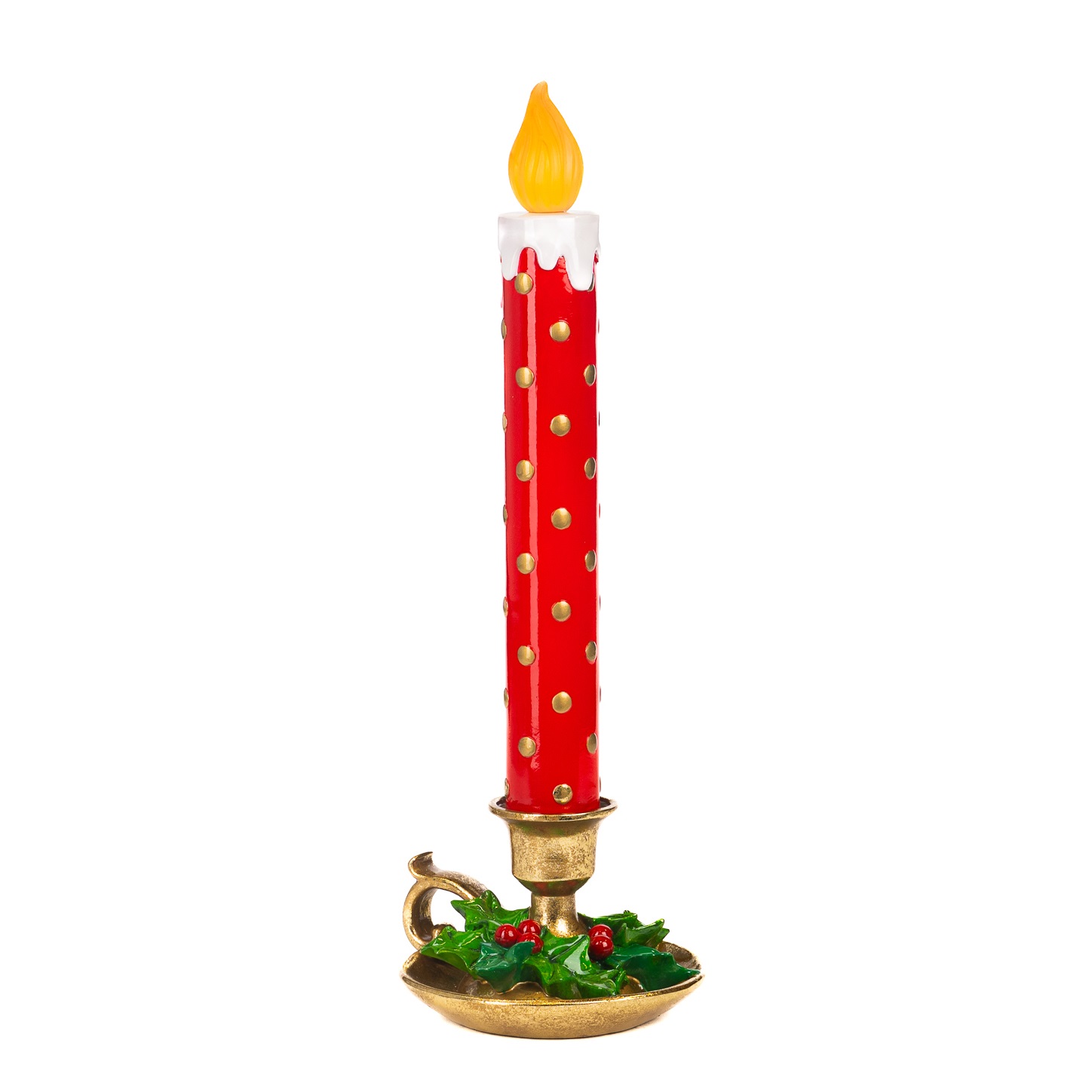 Candela natalizia a led con bugia in resina - H.50.5 cm - Goodwill